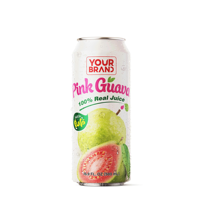 Roze guavensap met vruchtvlees Tropische smaak blik 500ml Zonder toegevoegde suiker Groothandel drankenleverancier