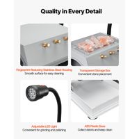 Machine à polir les pierres de 6 pouces 220V, 2/5 CV, 1800 tr/min, avec meules diamantées en résine, lampe LED et siphon d'eau