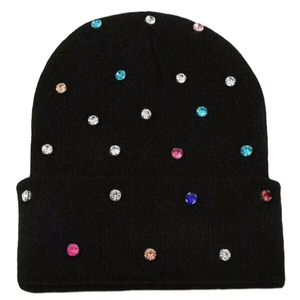 หมวกบีนนี่ประดับเพชรเทียมแบบยูนิเซ็กซ์ รุ่นใหม่ปี 2025 สำหรับฤดูหนาว อุ่นสบาย แฟชั่นทันสมัย รับผลิตตามสั่ง ขายส่ง - Product Image 1