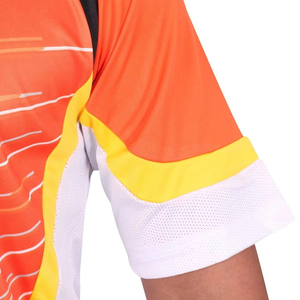 Men's Orange Raglan Sleeve T-Shirt With White And Yellow Accents Regular Fit Casual Wear Quick Dry Sublimation Men's T-Shirts - Product Image 4
