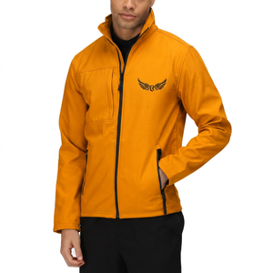 Veste longue en polaire bleue pour homme, style sportif, avec fermeture éclair sur le devant et logo aile, coupe-vent décontracté pour l'automne - Product Image 5