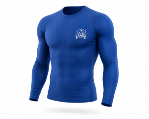 <b>Men's</b> Blue Long Sleeve <b>Compression</b> <b>Shirt</b> Quick Dry Fitness Training Top Moisture Wicking Gym Workout Running Athletic Sportswear - Product Image 1
