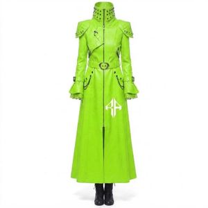 Manteau en cuir gothique respirant, matière infroissable, cuir véritable, manches longues, col montant par RIVIAN ATLANTIC - Product Image 2