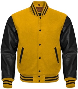 Veste universitaire Letterman personnalisée de haute qualité pour hommes vêtements d'hiver avec corps en laine manches en cuir véritable coupe-vent élégant et intelligent - Product Image 1
