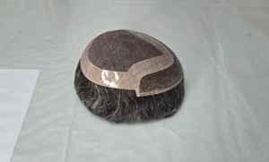 Perruque Toupet Mono Front Lace Taz en Cheveux Remy Chinois de Qualité Supérieure, Trame Simple, avec Ondulations Profondes Naturelles - Product Image 6