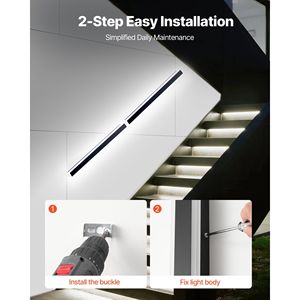 Moderne Rgb Led Outdoor Wandlampen 2-Pack 39.4 Inch Dimbare Ip65 Waterdichte Anti-Roest Buitenmuur Wandlamp Armaturen Voor - Product Image 5