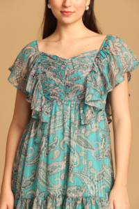 Vestido Asequible para Mujer, Color Azul Pavo Real, Corte Ajustado y Evase, Mini Vestido Informal para Uso Diario, Disponible en Cantidad al por Mayor - Product Image 6