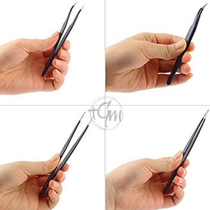 Pince à cils professionnelle de précision pour extensions de cils, applicateur en acier inoxydable, outil de beauté, pince à isolation pour cils volume - Product Image 6