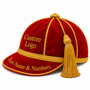 Casquettes de club de rugby personnalisées en velours de haute qualité avec broderie 3D et passepoil métallique – Ensemble de casquettes de récompense sportive - Product Image 5