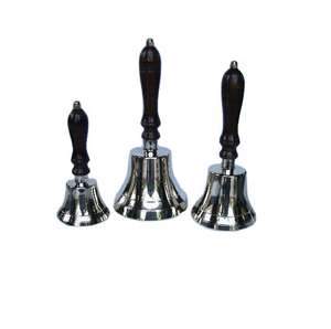 BB008 Sonnette à main moderne en laiton gravé motif floral, couleur blanc poli uni, nouvelle arrivée, décoration intérieure, sonnette de dîner - Product Image 1