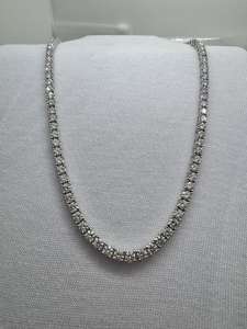 Collier tennis en moissanite certifiée GRA, argent sterling 925 plaqué or 14 carats, bijoux fins de luxe pour femmes, collier statement - Product Image 4