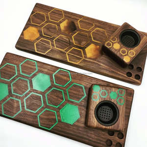 Charme céleste arabe Bakhoor brûleur ensemble résine moderne époxy et bois Design porte-encens parfum de maison Ramadan & Eid cadeaux - Product Image 3