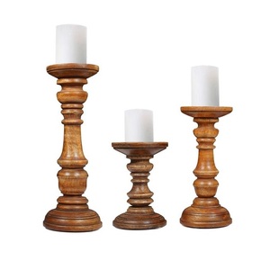 Porte-bougie en bois naturel fait main, décoration rustique pour la maison, centre de table pour salle à manger, salon, chambre, mariage et événements - Product Image 6