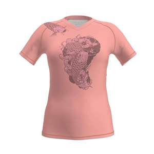 Camiseta Deportiva de Manga Corta para Mujer, con Estampado de Pez Koi Rosa, de Secado Rápido - Product Image 1