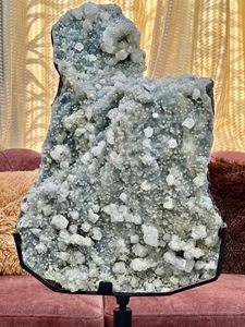 Large Polished Natural Blue Grey Apophyllite Chalcedony <b>Crystal</b> 25" Sparkling Meditation Stone for Home Decoration - Product Image 5