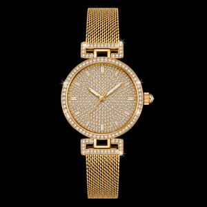 Elegante Reloj de Mujer con Esfera Cuadrada Plateada y Cristales, Correa de Brazalete con Bisel de Cristal Pavé y Visualización Minimalista con Marcadores - Product Image 1