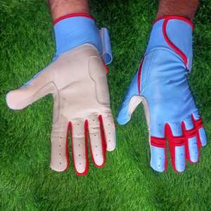 Guantes de Bateo de Cuero Genuino Hechos a Medida para Hombres, Niños y Jóvenes, Diseño de Puño Largo para Jugadores de Béisbol y Sóftbol - Product Image 1