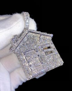 Pendentif géométrique en diamant de culture certifié pour homme, lettre A, luxe, baguette ronde, collier statement, cadeau pour homme - Product Image 5