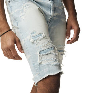 Shorts en jean pour homme de haute qualité 100% coton, décontractés, tricotés, coupe régulière, multi-poches, style streetwear, coupe régulière - Product Image 6