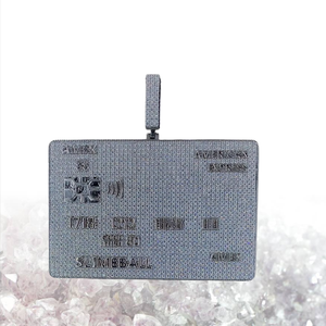 จี้รูปบัตรเครดิตแบบ Iced Out ชุบทอง 18K ประดับเพชร CZ แบบ Micro Pave สไตล์ฮิปฮอป เครื่องประดับหรูหราสำหรับทุกเพศ จี้และชาร์ม - Product Image 2