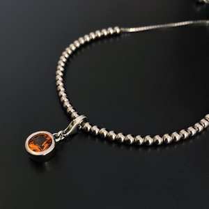 Bracelet à breloques en argent sterling avec pierre de naissance de novembre, citrine, cadeau pour femme - Product Image 6