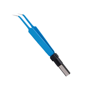 Pinzas Bipolares Manuales Aisladas Azules con Punta Micro Angulada, Instrumento Quirúrgico de Acero Inoxidable para Coagulación de Tejidos, Certificado CE - Product Image 2