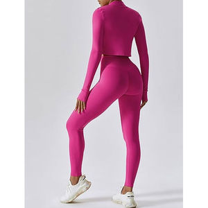 Women's Plus Size Solid Active Wear Yoga Set High Quality <b>Seamless</b> Fitness Bra and <b>Leggings</b> for Workout - Product Image 2