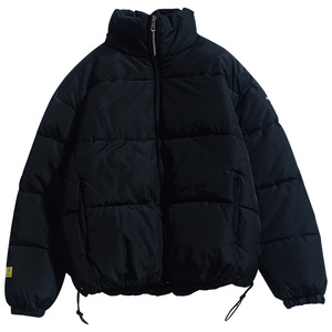 Veste d'hiver matelassée pour homme, couleur unie, col montant, coupe-vent, rembourrage épais en polyester, fermeture éclair, style décontracté - Product Image 5