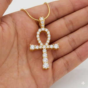 Custom Children's Christian Iced 925 <b>Silver</b> Religious Eye Horus Ankh Jesus Cross <b>Necklace</b> Lab Grown Diamond Rhodium Plated Charm - Product Image 3