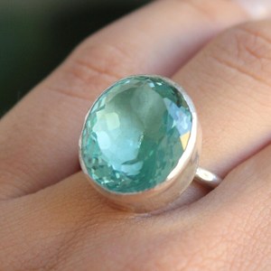 Anillo de Turmalina Paraiba Hecho a Mano, Chapado en Oro de 24K sobre Plata de Ley, Joyería de Piedras Preciosas de Lujo, Elegante Regalo para Mujer - Product Image 5