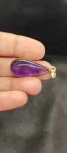 Colgante de Labradorita Natural con Acabado Texturizado, Bañado en Oro sobre Latón, Engastado en Bisel - Product Image 5