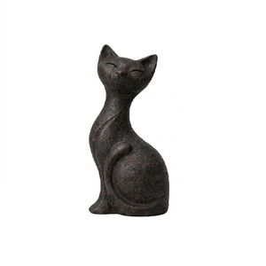 Casted Aluminium Cat Sculpture Minimalist Design Handcrafted Tabletop Home Decoration Animal Theme Decorative <b>Object</b> - Product Image 1