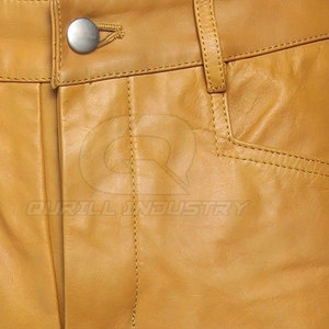 <b>Men</b> Genuine <b>Leather</b> Casual <b>Pants</b> Stylish Tapered Fit Breathable Lightweight Soft Lining Long Lasting Construction Trendy Look - Product Image 5
