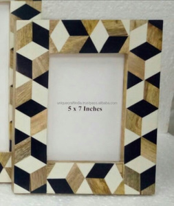 Marco de Fotos de Lujo Atemporal, Hecho a Mano con Incrustaciones de Hueso, Diseño Moderno Ecológico para un Hogar Elegante, Oficina o Decoración de Regalo de Boda - Product Image 1