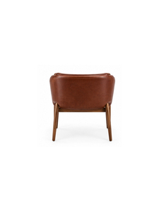 Modern Solid Wood Leather <b>Armchair</b> with Padded Seat Backrest <b>Mid</b> <b>Century</b> Dining Restaurant Furniture - Product Image 6