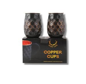 Ensemble de 2 tasses en cuivre martelé, fabriquées à la main, tasses à Moscow Mule avec pailles à cocktail, mugs à Moscow Mule - Product Image 3