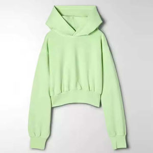 Conjunto Deportivo de Dos Piezas para Mujer con Logotipo Personalizado, Sudadera Corta y Pantalones Cortos, Alta Calidad, Sólido, Impermeable, Transpirable, 100% Algodón, Verano - Product Image 3