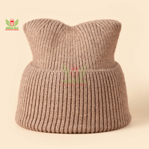 <b>Winter</b> Wholesale Wooly Beanie Hats For Adults Cartoon Pattern Beach Use Custom Logo Embroidery Acrylic/wool Knit - Product Image 3