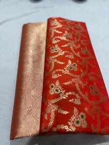 Banarasi Jacquard Semi Georgette Fabric Intricate Designs | Eco-Friendly Medium Weight Stain Resistant | for <b>Bridal</b> Party Ethnic - Product Image 5