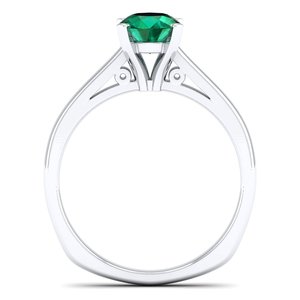 REYES Wholesale 0.75 Carat <b>Emerald</b> Gemstone Eternity <b>Rings</b> 925 Sterling <b>Silver</b> Moissanite Wedding Fine Jewelry For Women - Product Image 4