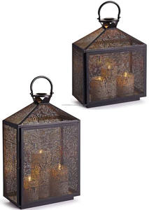 Bougeoir lanterne d'intérieur en laiton élégant pour décoration intérieure pot de bougie unique de ferme moderne - Product Image 5