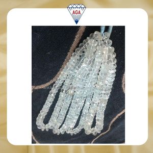 Cuentas de Aguamarina Natural Facetadas en Forma de Rondelle, Cuentas de Piedras Preciosas Sueltas al por Mayor, Rondelles de Aguamarina Azul de Calidad AAA para Venta al por Mayor - Product Image 2