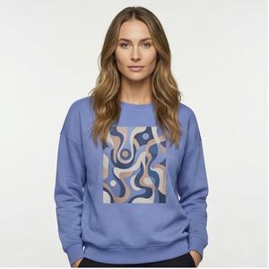 Diseños personalizados Mujeres Sudaderas Estilo de manga larga de alta calidad de tela de ropa Transpirable Fleece Casual Color sólido Sudadera - Product Image 1