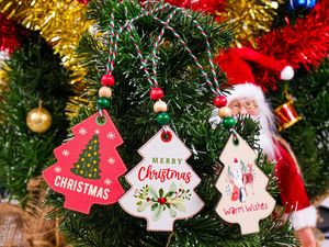 Eco Friendly Classic Wooden <b>Christmas</b> <b>Tree</b> Decoration Tags Ornaments for Gifts and Holiday Decor Factory Custom Size - Product Image 1