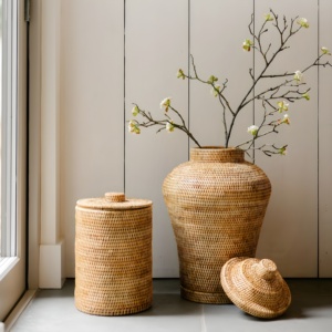 Vase en rotin tressé à prix abordable, vases en fibres naturelles de qualité supérieure, porte-fleurs - Product Image 3