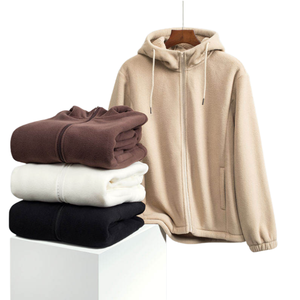 OEM Support Custom Logo Men Fleece Lined Zip Up Hoodie <b>Sherpa</b> Lined Hooded Casual Street-wear <b>Hoodies</b> - Product Image 3