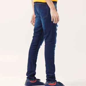 Jean pour homme coupe ample style décontracté streetwear jambe large droite en denim de coton délavé vintage – Grande Vente - Product Image 3