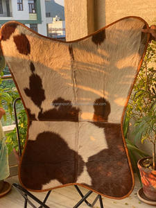 Chaises papillon en cuir fourrure Vintage, nouveau, mignonnes, décoratives faites à la main, confortables, pour salle à manger - Product Image 4