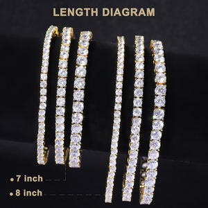 VVS Moissanite Princess Cut Tennis <b>Bracelet</b> 14k Gold 3mm 4mm 5mm Bridal Anniversary Gift Luxury <b>Stack</b> Unisex - Product Image 4
