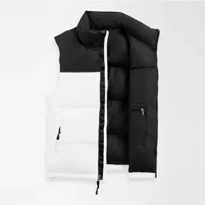 <b>Men's</b> Color Block Puffer Vest Stand Collar Zipper Closure Windproof <b>Winter</b> Casual <b>Jacket</b> Thick Polyester Fiber Filling - Product Image 6